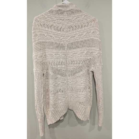 Peruvian Connection Oatmeal 100% Pima Corton Knit Open Cardigan Size XS - Picture 2 of 5
